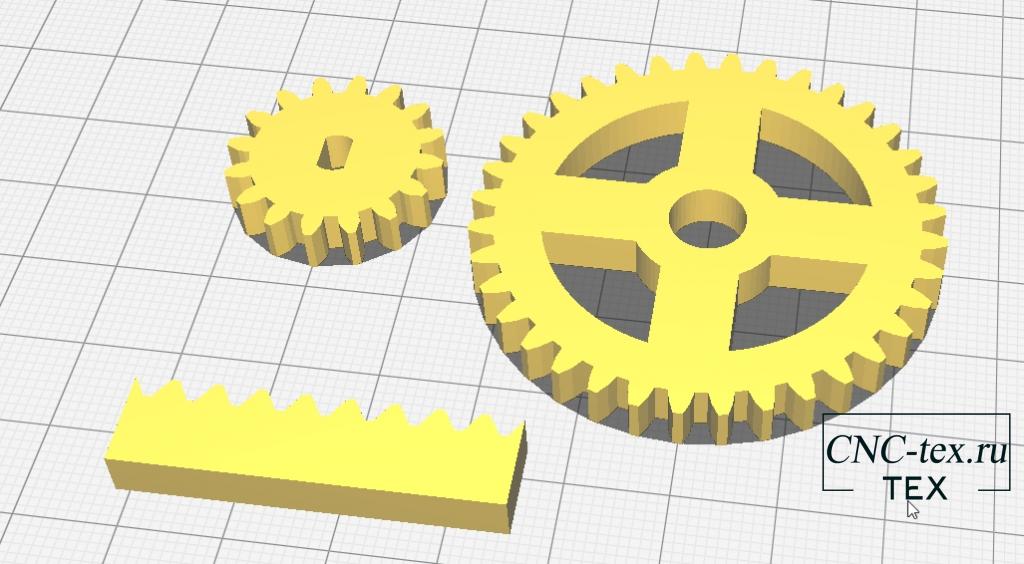 Печатаем зубчатое колесо и реечную передачу на 3D принтере.