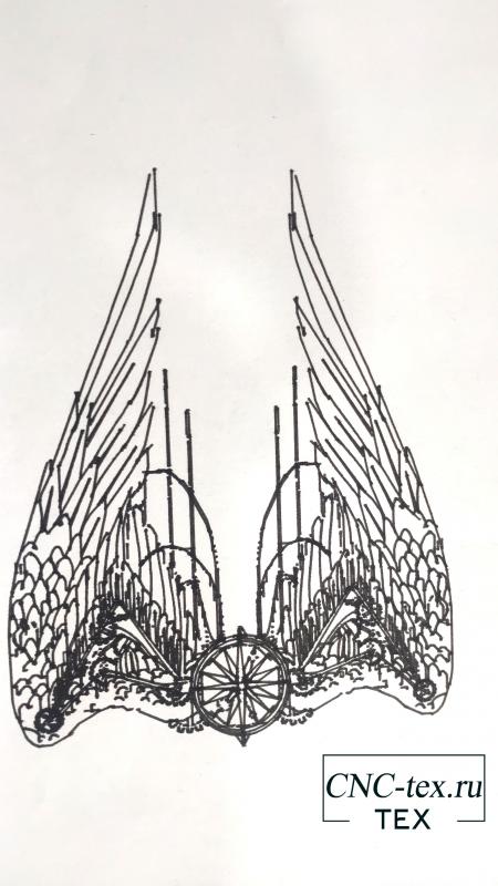 Рисунок крыльев на самодельном плоттере.